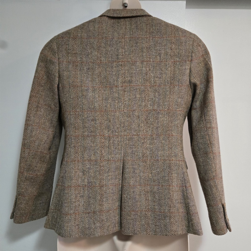 Vintage L.L. Bean Beige Wool Tweed Blazer Tailored Preppy Jacket Made in USA - Picture 5 of 9